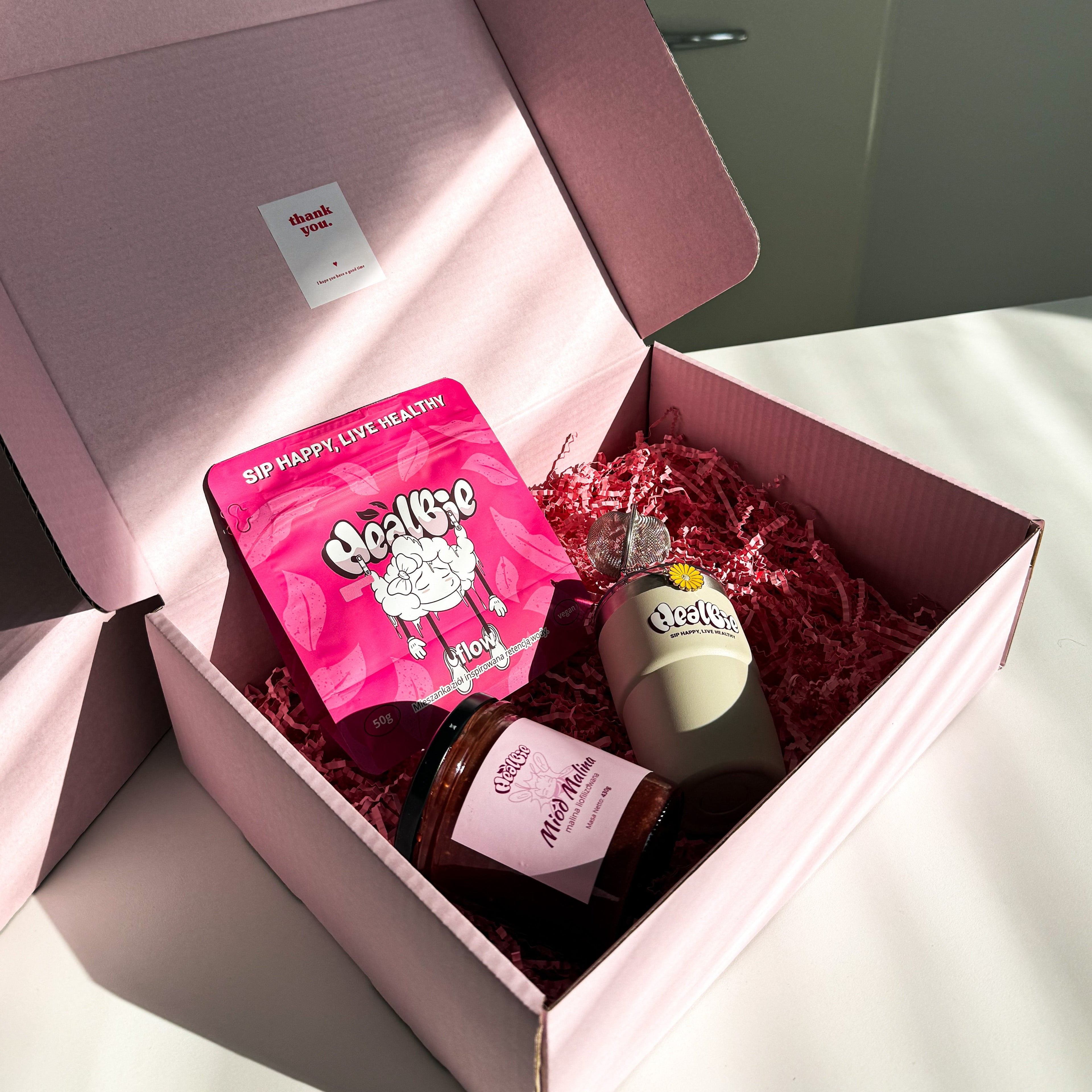 HEALBIE BOX - kubek | 1x ziółko | miodek | zaparzacz