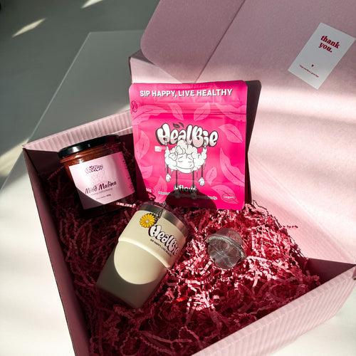 HEALBIE BOX - kubek | 1x ziółko | miodek | zaparzacz