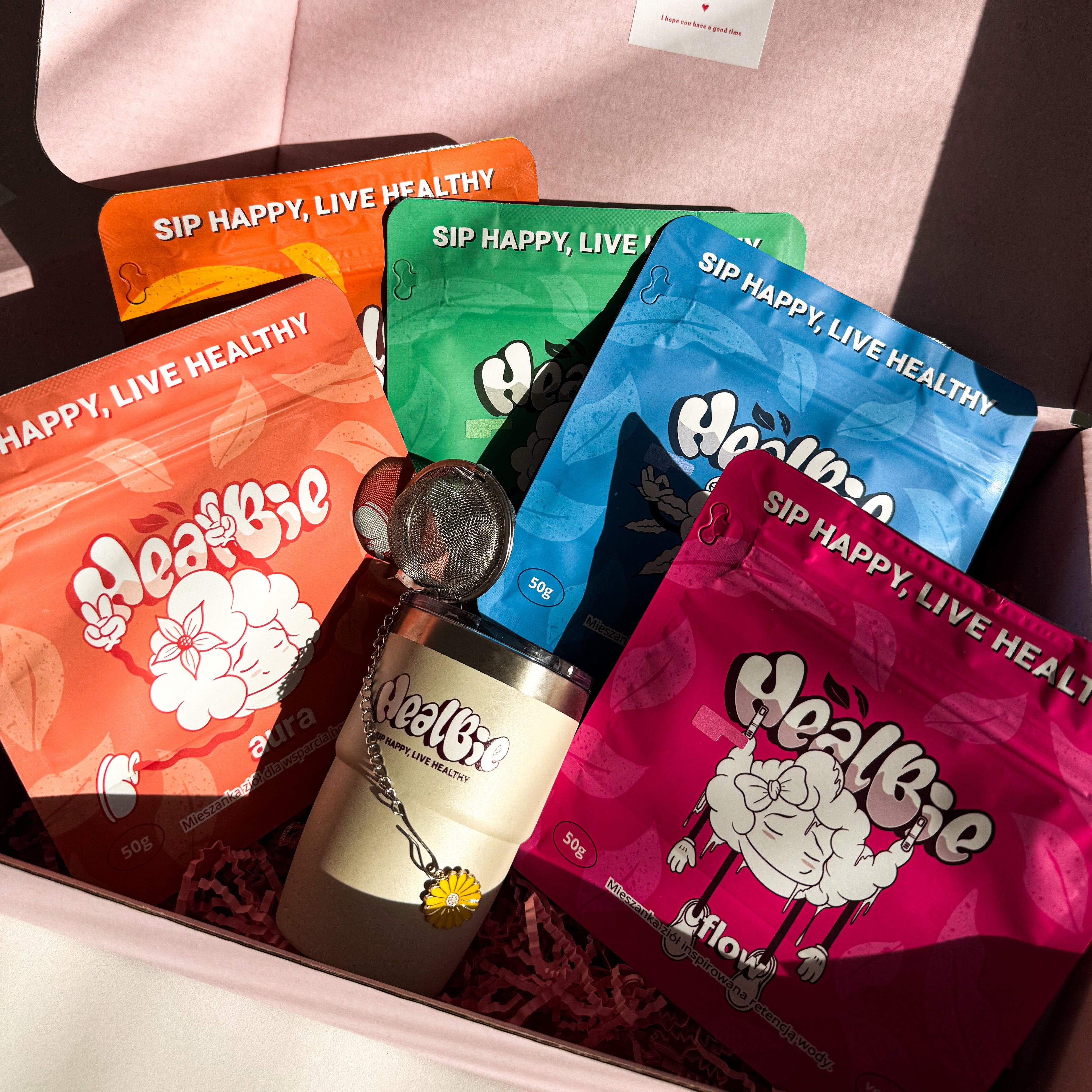 HEALBIE BOX - kubek | 5x ziółka | zaparzacz