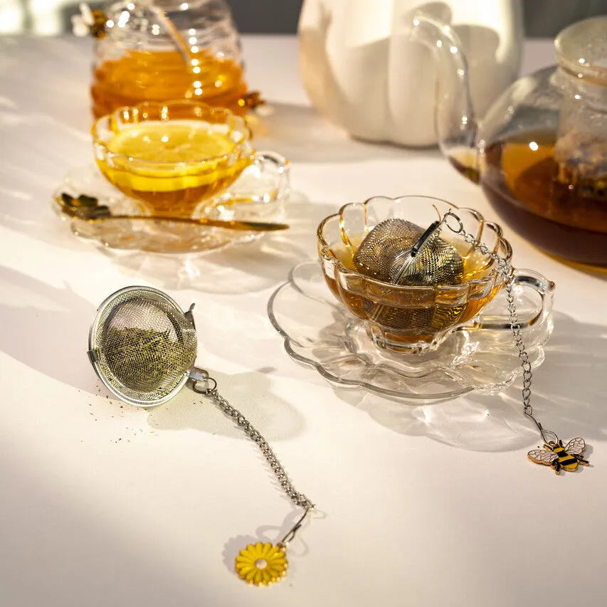 zaparzacz do herbaty ze stali nierdzewnej z zawieszką w kształcie kwiatka