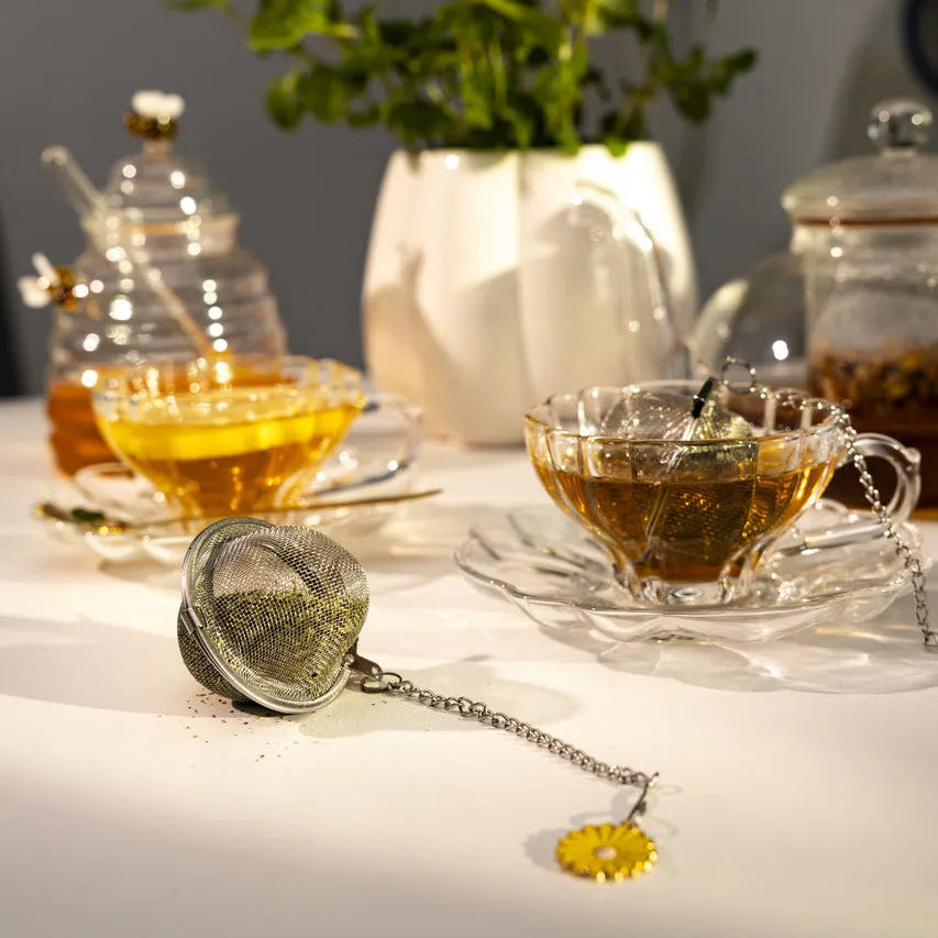 zaparzacz do herbaty ze stali nierdzewnej z zawieszką w kształcie kwiatka